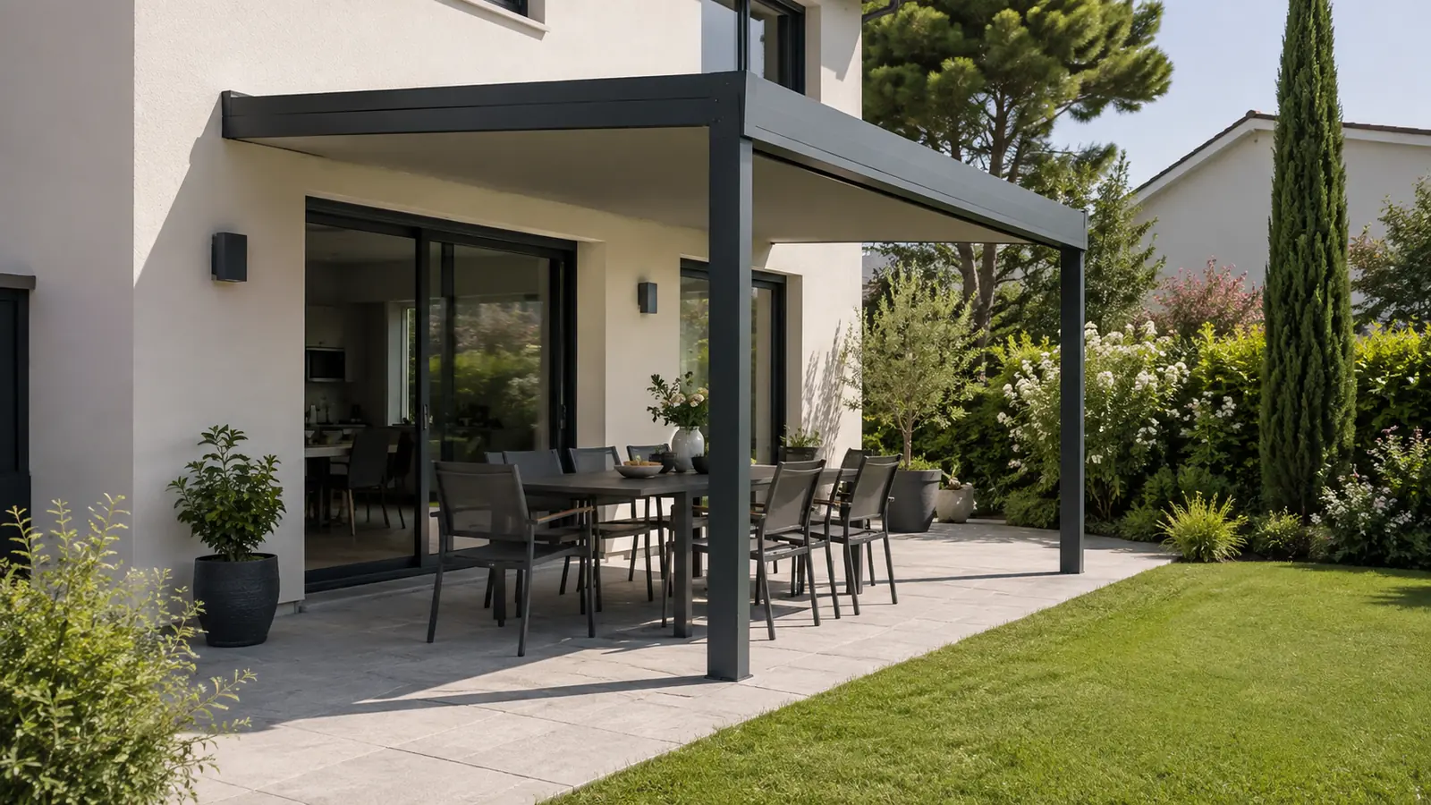Fonctionnement d’une pergola bioclimatique : lames, ventilation et évacuation