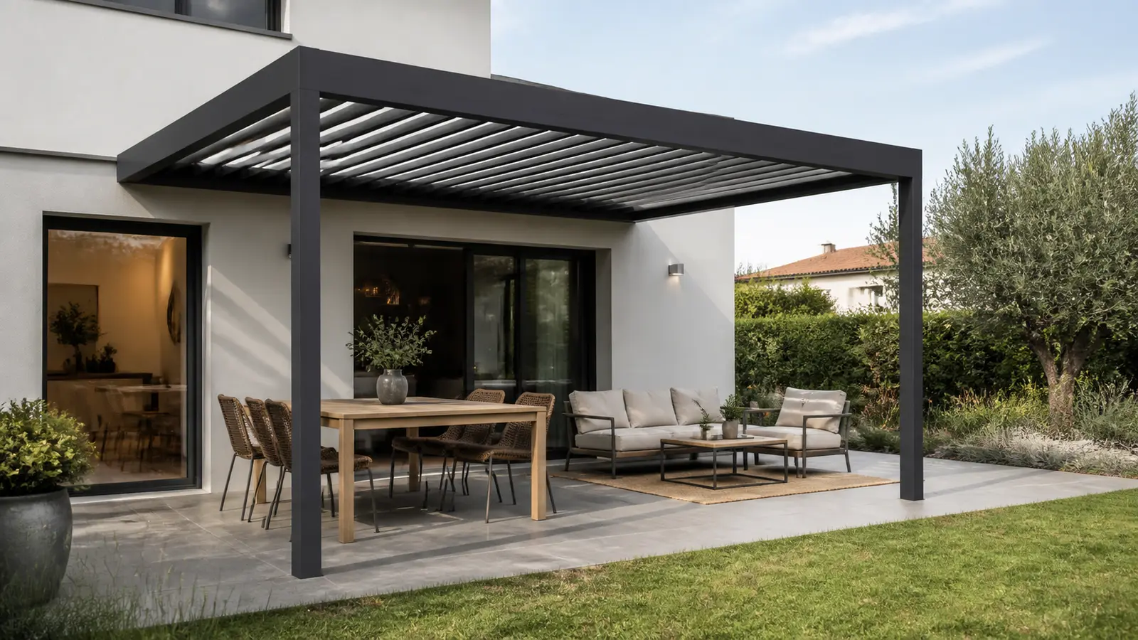 Pergola bioclimatique 4x4 : aménager une surface carrée