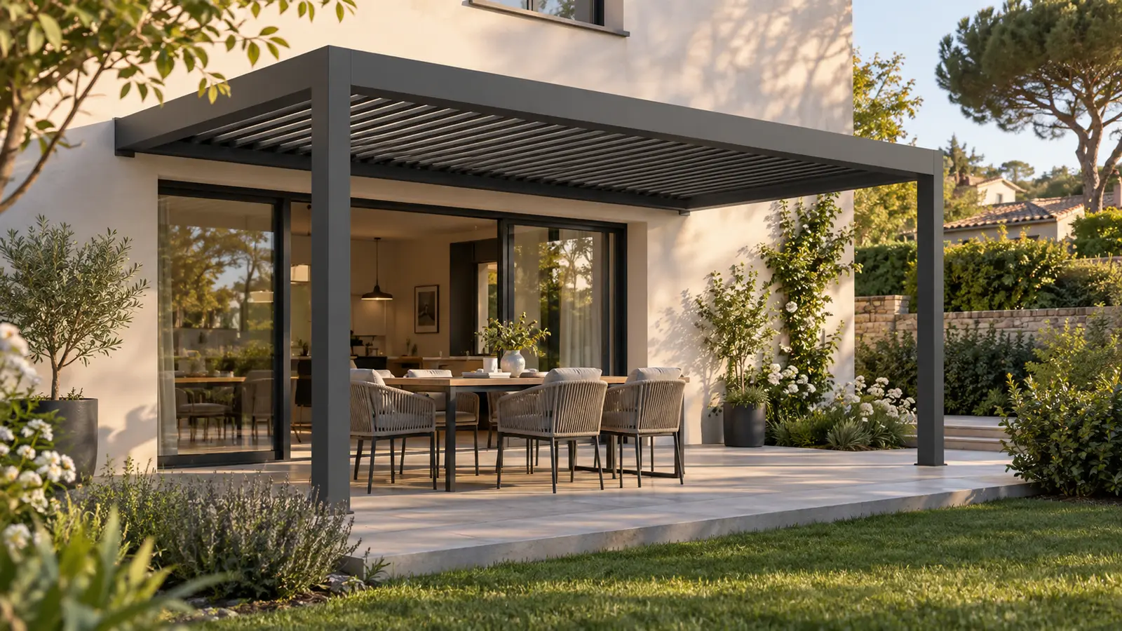 Pergola bioclimatique manuelle ou motorisée : usages et contraintes