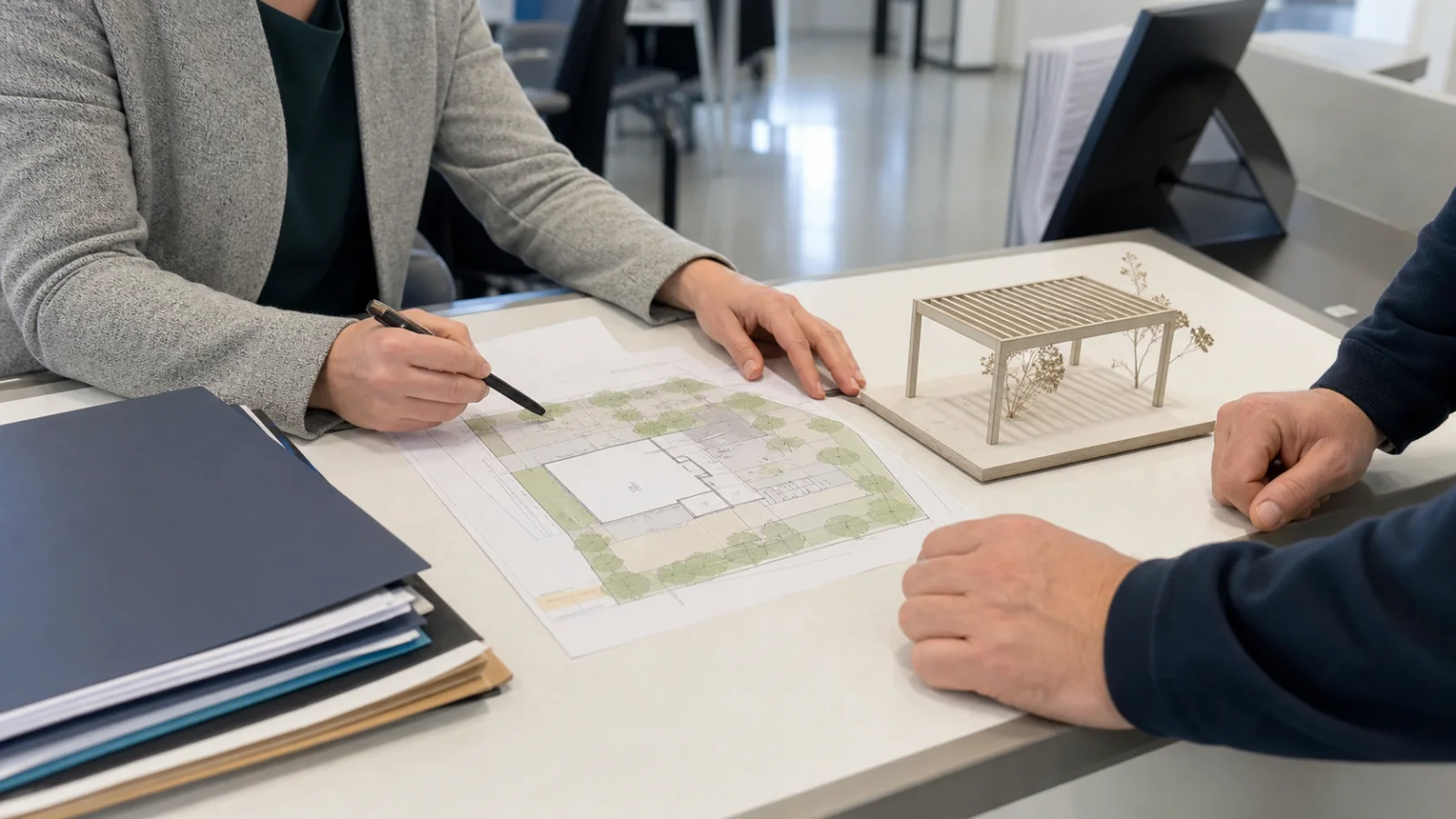 Projet de pergola étudié sur plan avant les formalités d’urbanisme